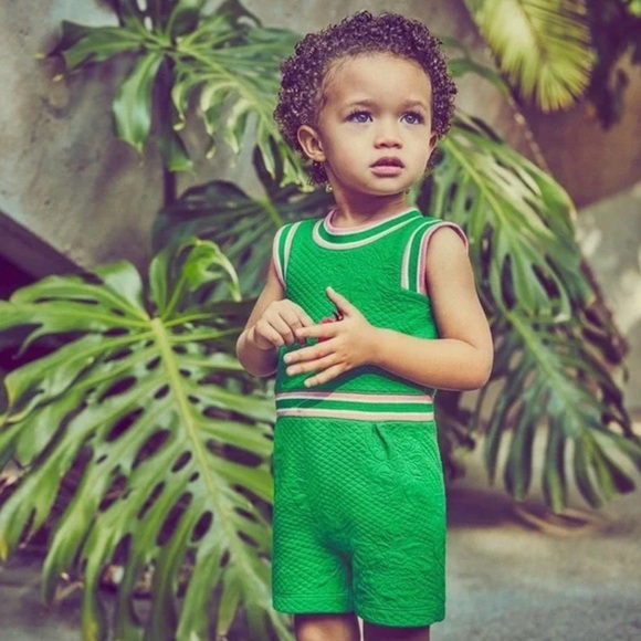 Green Sleeveless Toddler Outfit - Picture 1 of 11
